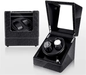 Automatic Watch Winder, Blue Led Light Quiet Motor 5 Rotation Modes Watches Box Accessories