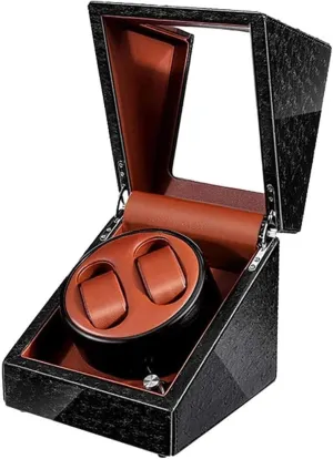 Automatic Watch Winder, Blue Led Light Quiet Motor 5 Rotation Modes Watches Box Accessories