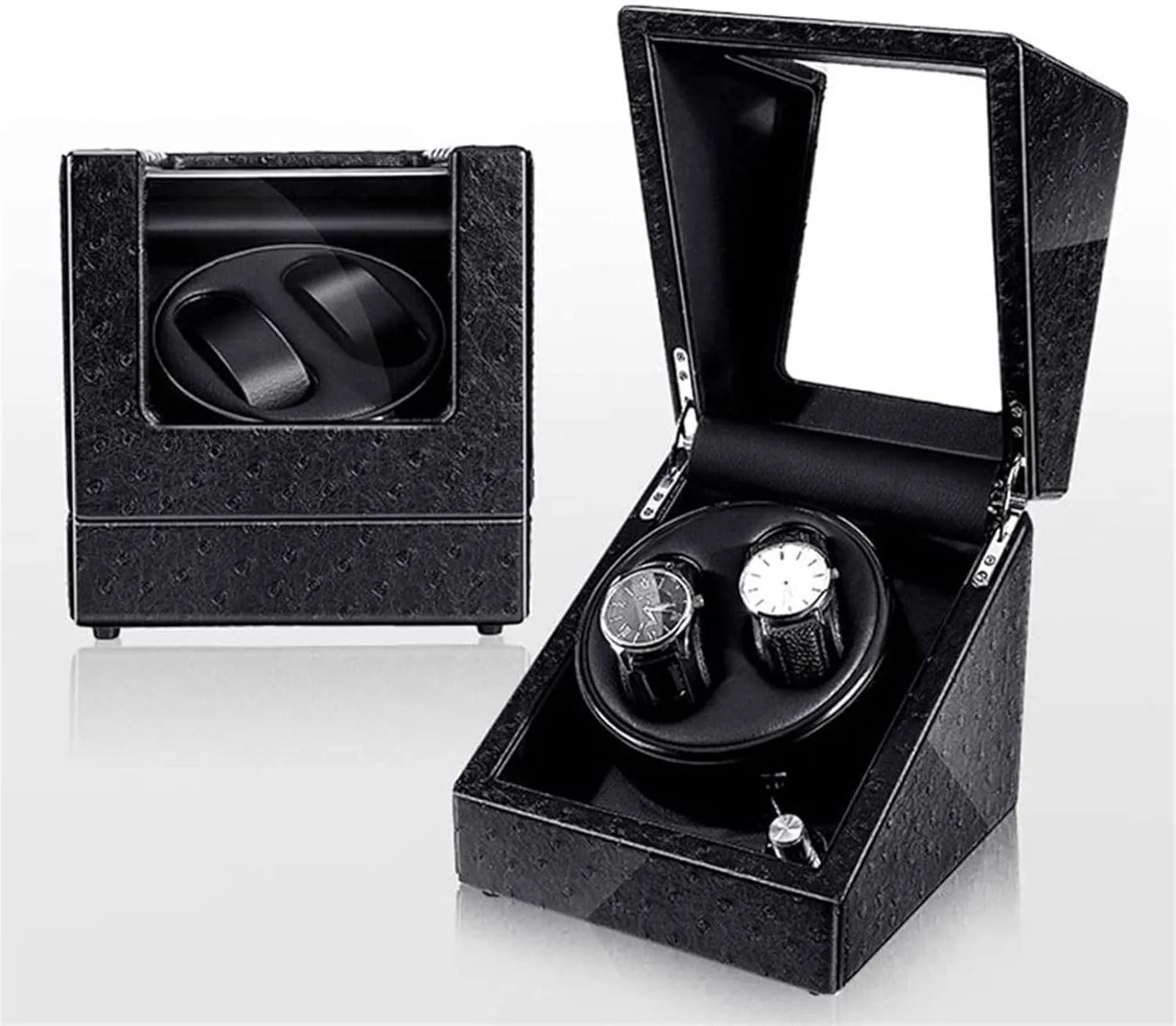 Automatic Watch Winder, Blue Led Light Quiet Motor 5 Rotation Modes Watches Box Accessories