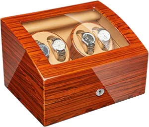 Automatic Watch Winder Box 4 6 Wood Shell Piano Paint Exterior Quiet Motor for Man Women Watches Flexible Watch Pillows Watch Winder Watch Box Case Watch Storage Display Gift