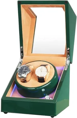 Automatic Watch Winder Box Double Watch Winder Box, with LED Light, Wood Shell Piano Paint Exterior, Extremely Silent Motor, Fit Lady and Man Watches Watch Winder