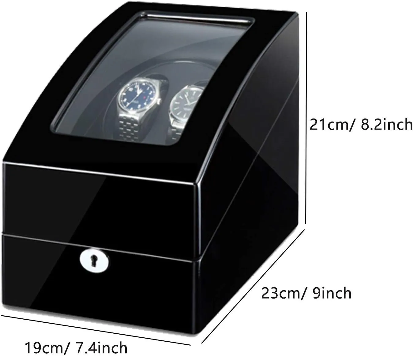 Automatic Watch Winder Box for 2 Watches   3 Storages with LED Light, Piano Paint Exterior Quiet Motors Fit Women Men Watches Watch Winder for Automatic Watches