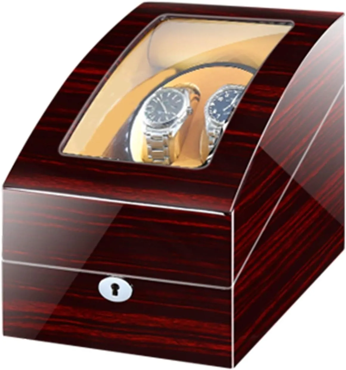 Automatic Watch Winder Box for 2 Watches   3 Storages with LED Light, Piano Paint Exterior Quiet Motors Fit Women Men Watches Watch Winder for Automatic Watches
