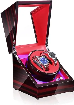 Automatic Watch Winder, with Led Light 5 Rotation Modes Quiet Motor Watches Storage Boxes 9 Styles Accessories