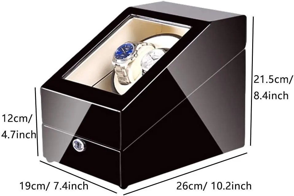 Automatic Watch Winder,Automatic Watch Winder 2   3 Watch Winder Box Piano Paint Finish with Blue Led Light Soft Watch Pillows Quiet Motor Beautiful Home,A