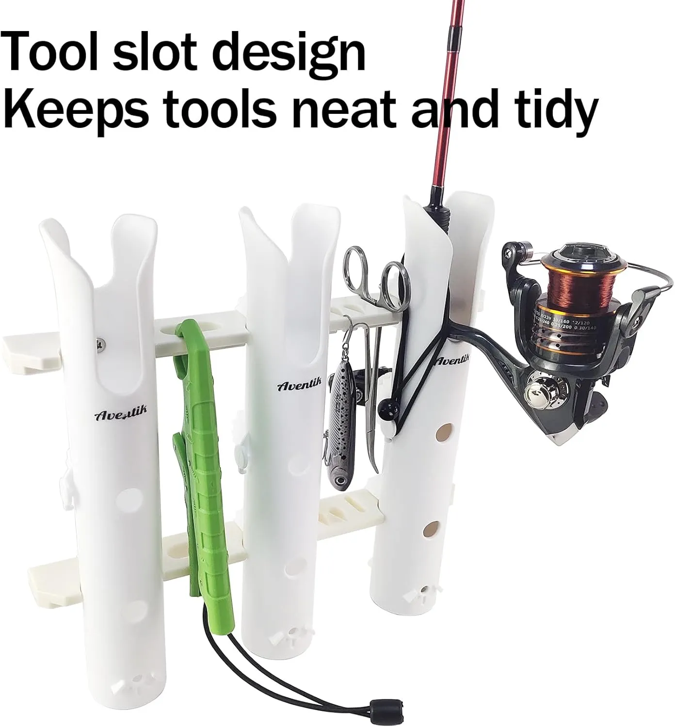 Aventik Tube Fishing Rod Holder Bracket Wall Mounted Boat Side Mount Tool Holder Tube Links with Screws 1/2/3/4/6 Pole Tube Fishing Rod Holders