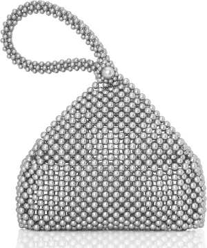 BABEYOND Pearl Clutch Purse Evening Bags for Women Elegant Triangle Purse for Wedding Bride Party Prom