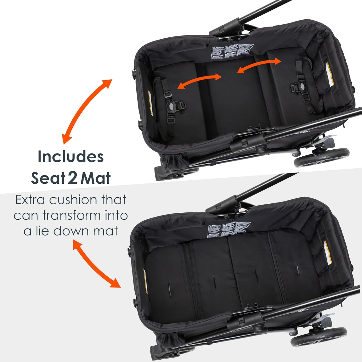 Baby Trend Expedition 2-in-1 Stroller Wagon PLUS, Ultra Black