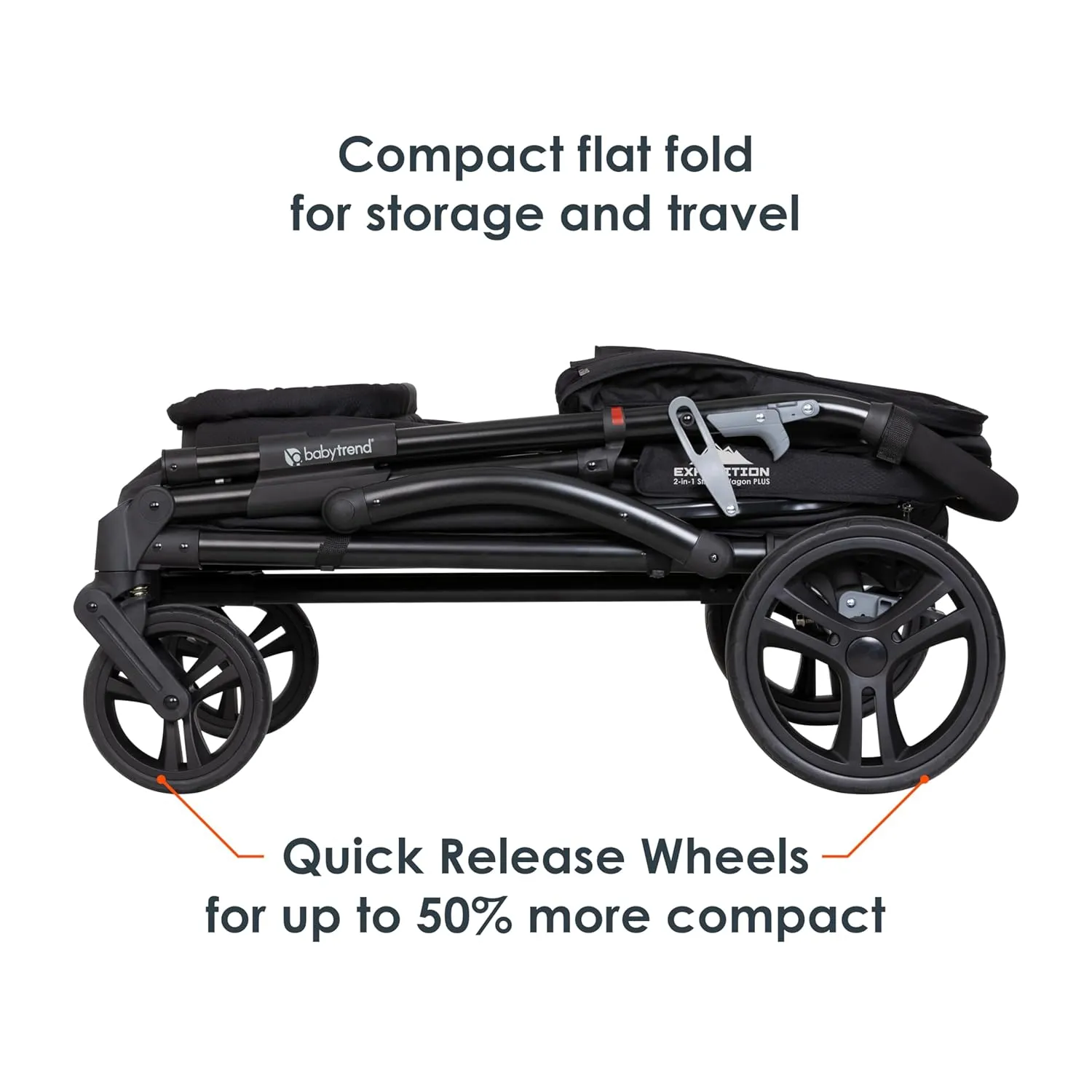 Baby Trend Expedition 2-in-1 Stroller Wagon PLUS, Ultra Black