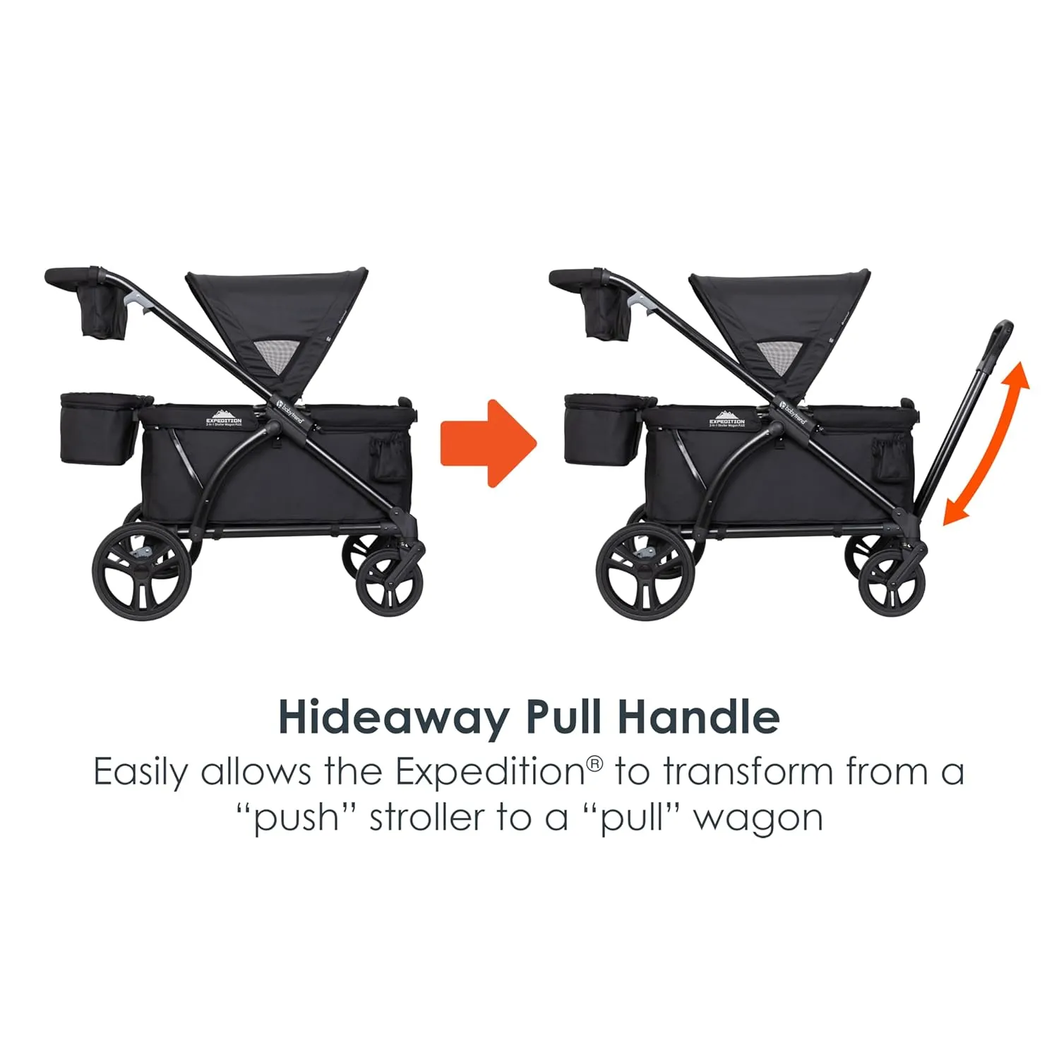 Baby Trend Expedition 2-in-1 Stroller Wagon PLUS, Ultra Black