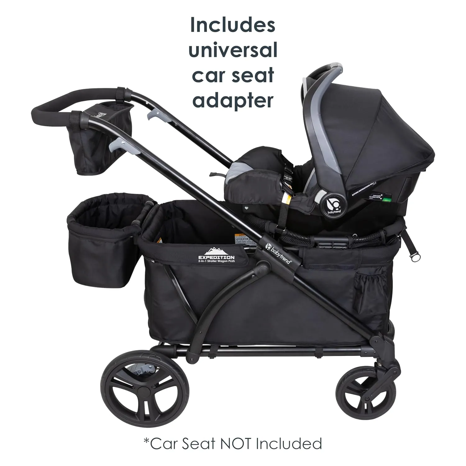 Baby Trend Expedition 2-in-1 Stroller Wagon PLUS, Ultra Black