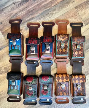 Back Cinch Leather Phone Holders
