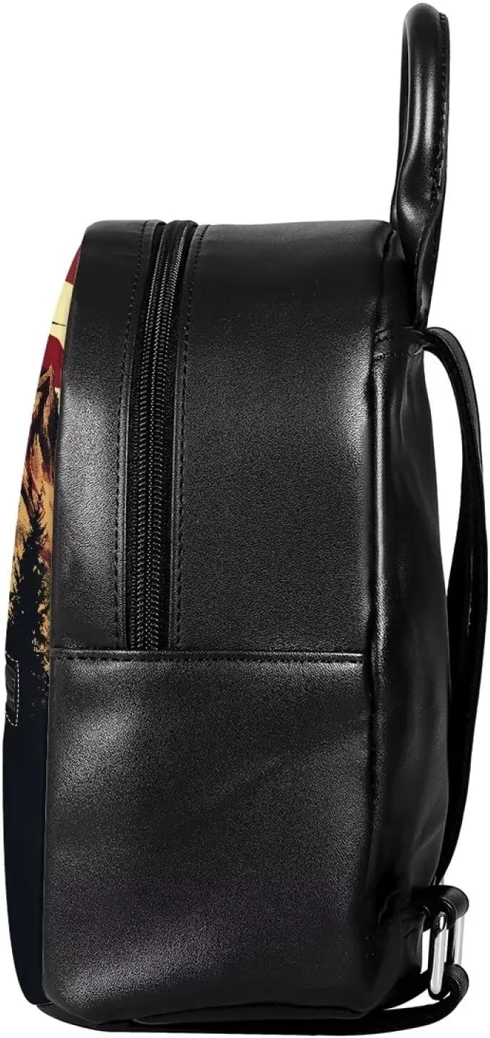 Backpack Purse for Women American Flag and Eagle Mini Backpack for Girls Mini Purse Shoulder Bags Casual Handbag Daypack for Travel Sports Hiking