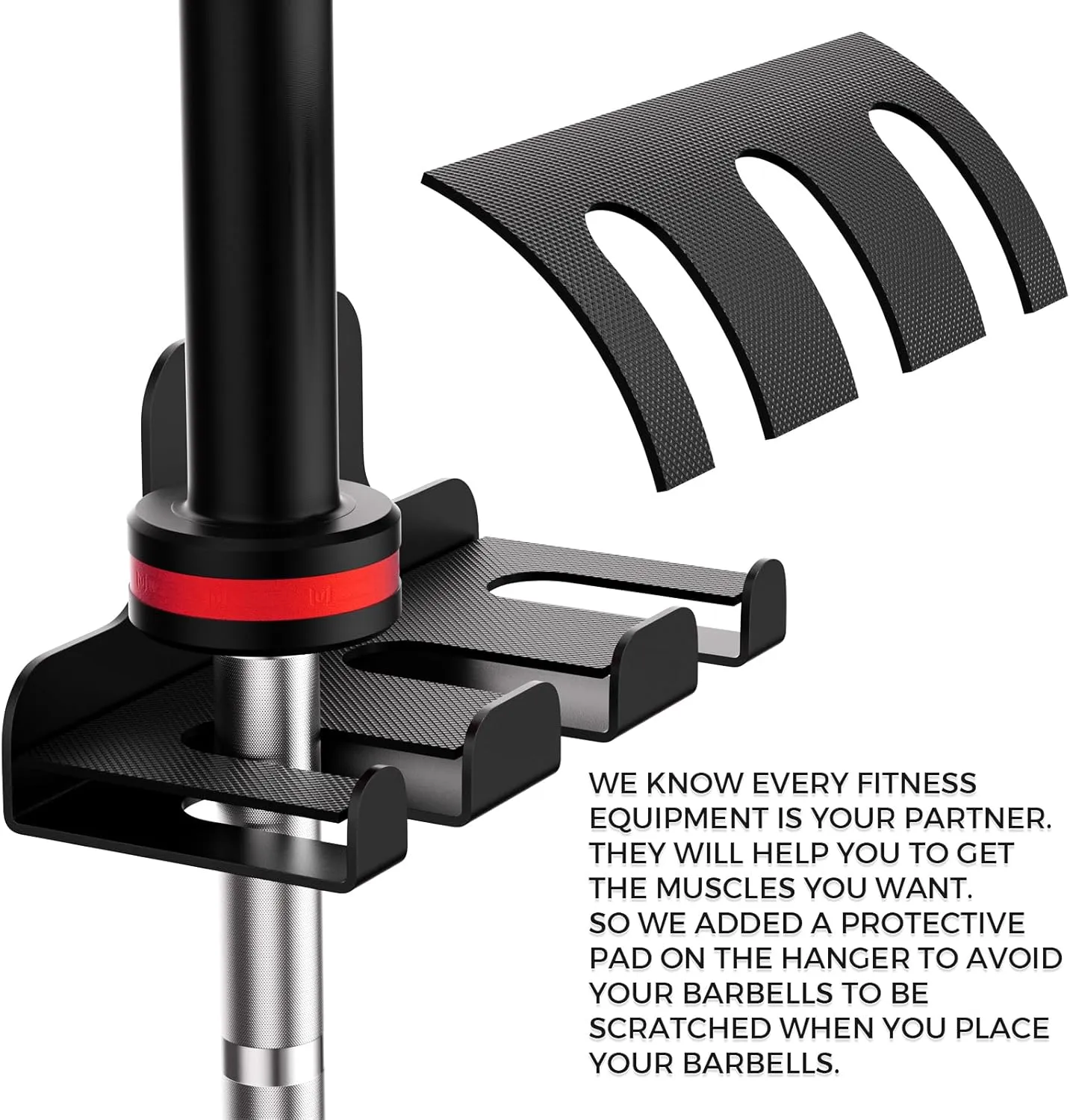 Barbell Wall Holder,Single Barbell wall Mount Hanger,Garage Gym Bar Wall Rack,Vertical Olympic Hanger wall Mount Rack,Space Saving Gym Accessory,Holds Under 33mm Bar Size(Black)