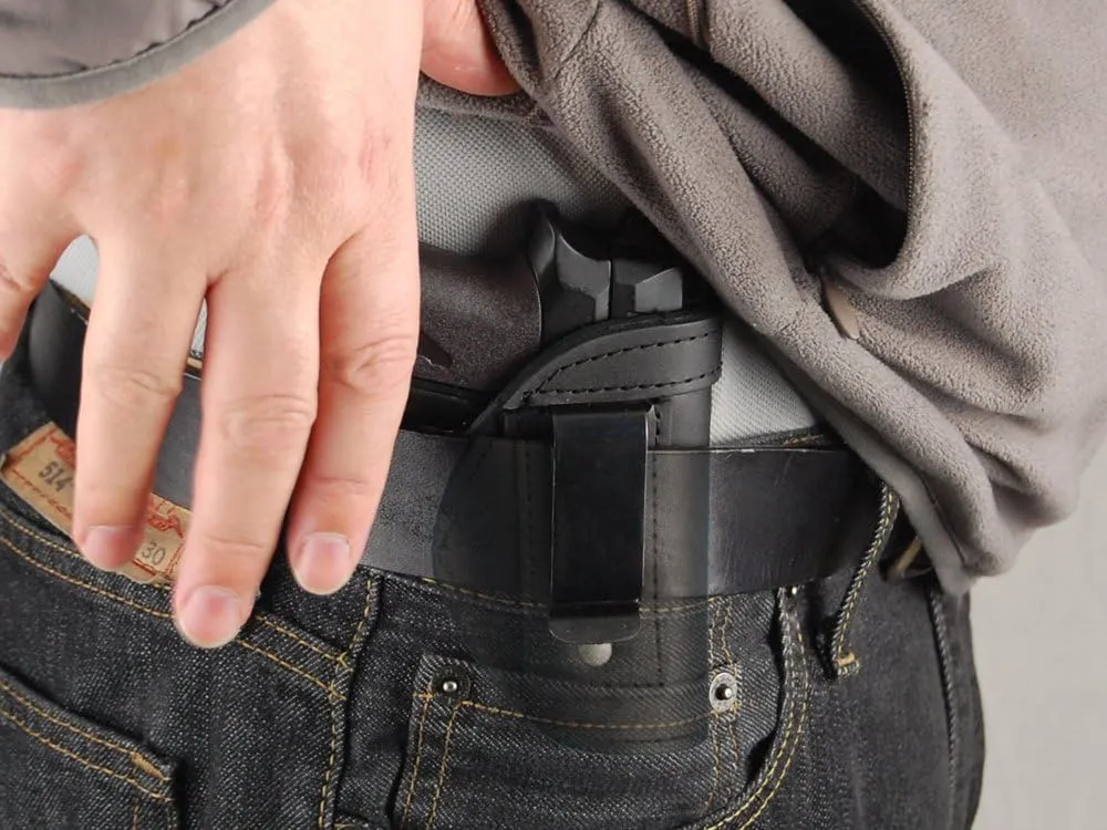 Barsony New Black Leather Inside The Waistband Holster for Mini/Pocket 22 25 380