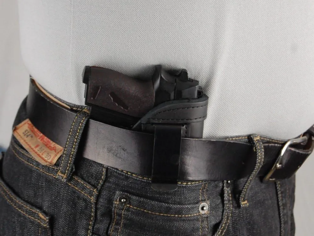 Barsony New Black Leather Inside The Waistband Holster for Mini/Pocket 22 25 380
