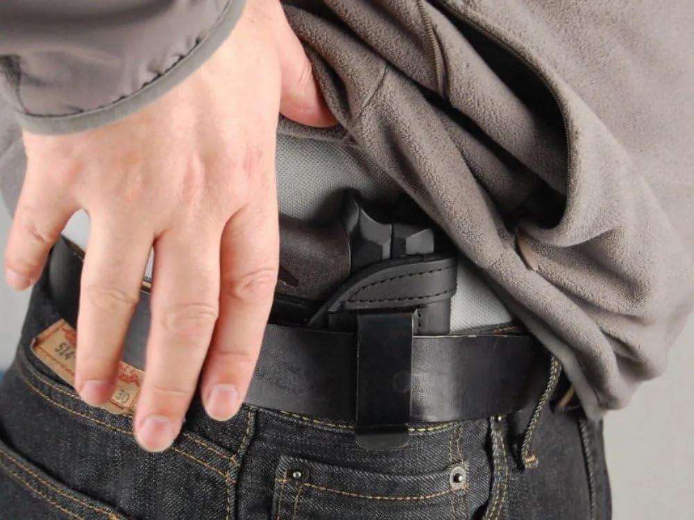 Barsony New Black Leather Inside The Waistband Holster for Mini/Pocket 22 25 380