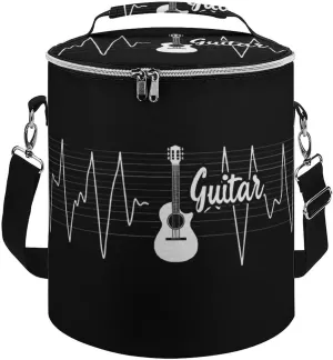 Bass Guitar Player Heartbeat Funny Lunch Bag Portable Cooler Tote Small Cooler Lunch Box Container for Travel Picnic