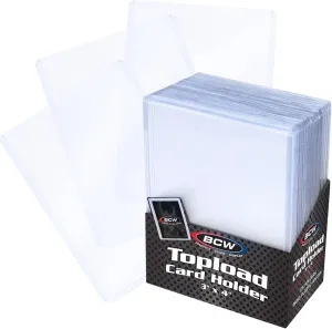 BCW 3x4 Topload Card Holder - Standard - 200ct | Rigid PVC Trading Card Protection for Baseball Cards, Football Cards, and Trading Cards Like Pokémon and MTG | Holds Cards Up to 20pts