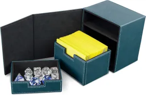 BCW Deck Vault LX 100 - Teal | Card Deck Case with 100 Sleeved Gaming Cards Capacity | For Magic: The Gathering, Pokemon, Commander Decks