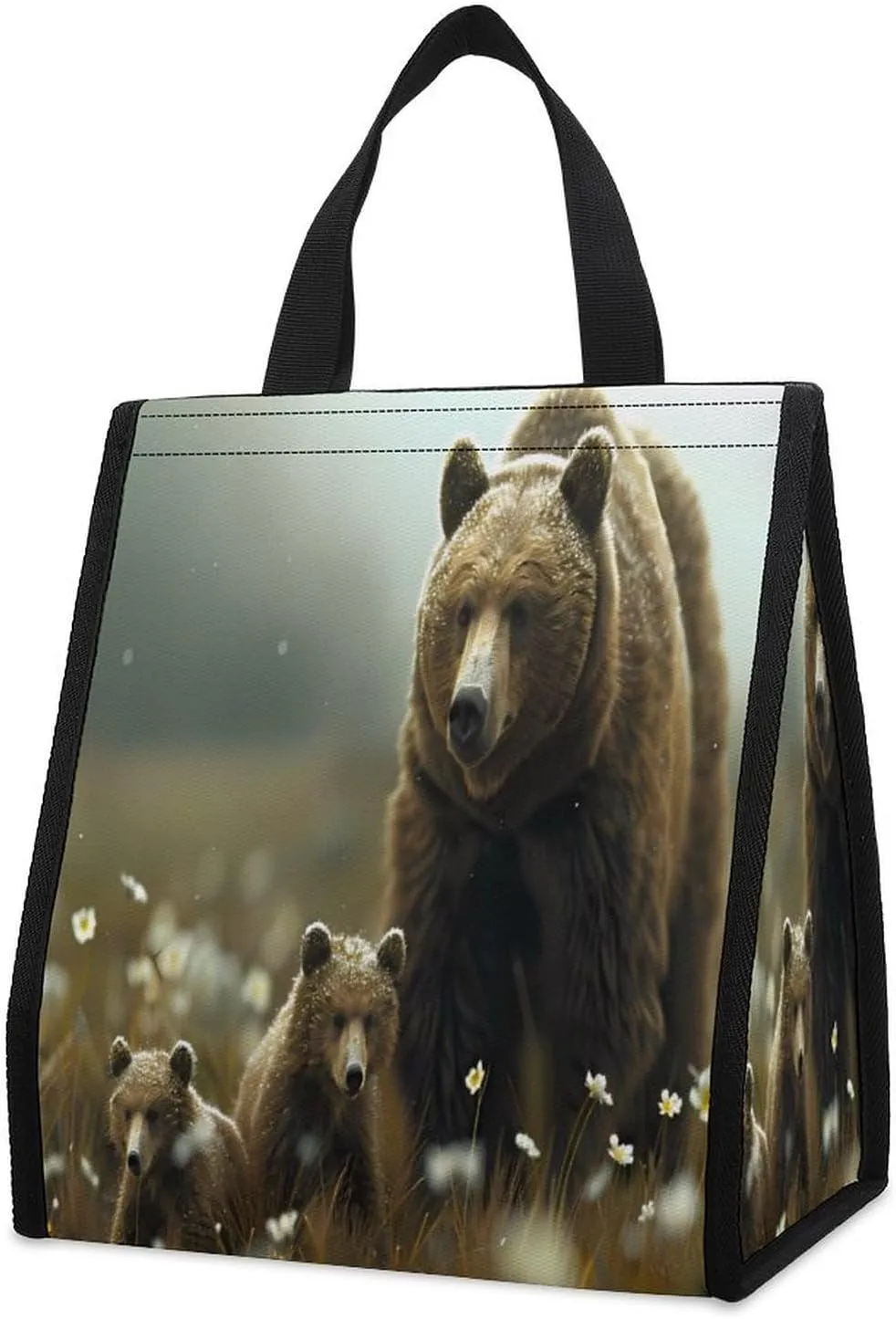 Bear Sow Near Moraine Creek Katmais National Park Lunch Bag for Adults Reusable Insulated Lunch Box Cooler Lunch Tote Bag for Work Travel Picnic