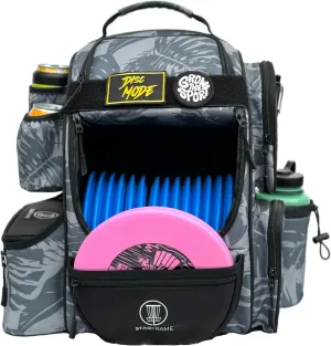 Beast Disc Golf Bag With Cooler | 25  Disc Frisbee Golf Backpack | 3-Can Insulated Cooler | Light Durable Gray Men Women Disc Golf Bag | Huge Storage & 12oz Can Holders