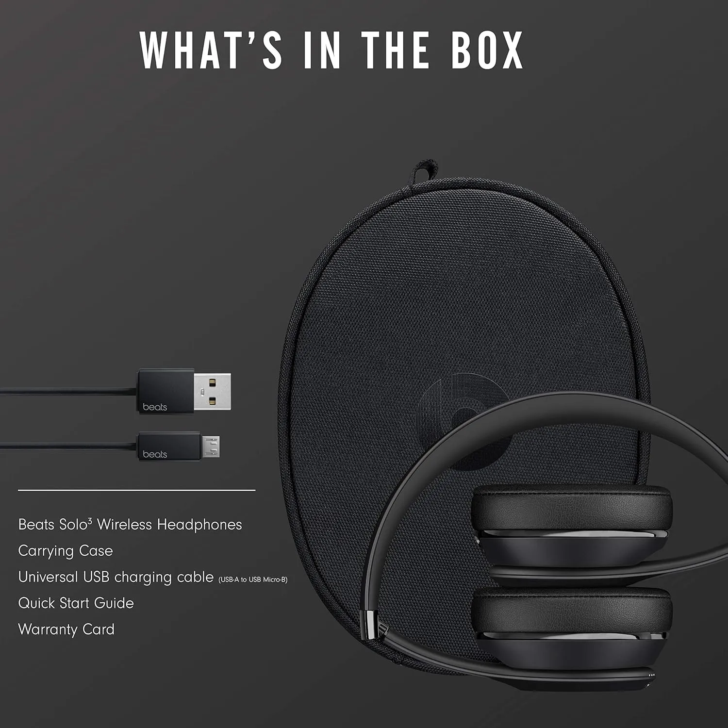 Beats Solo3 Wireless On-Ear Headphones - Apple W1 Headphone Chip, Class 1 Bluetooth, 40 Hours of Listening Time, Built-in Microphone - Black