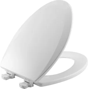 Bemis 1500EC Durable Wood Toilet Seat with Easy Clean Hinges, Made in USA, Elongated, White, 6-Pack