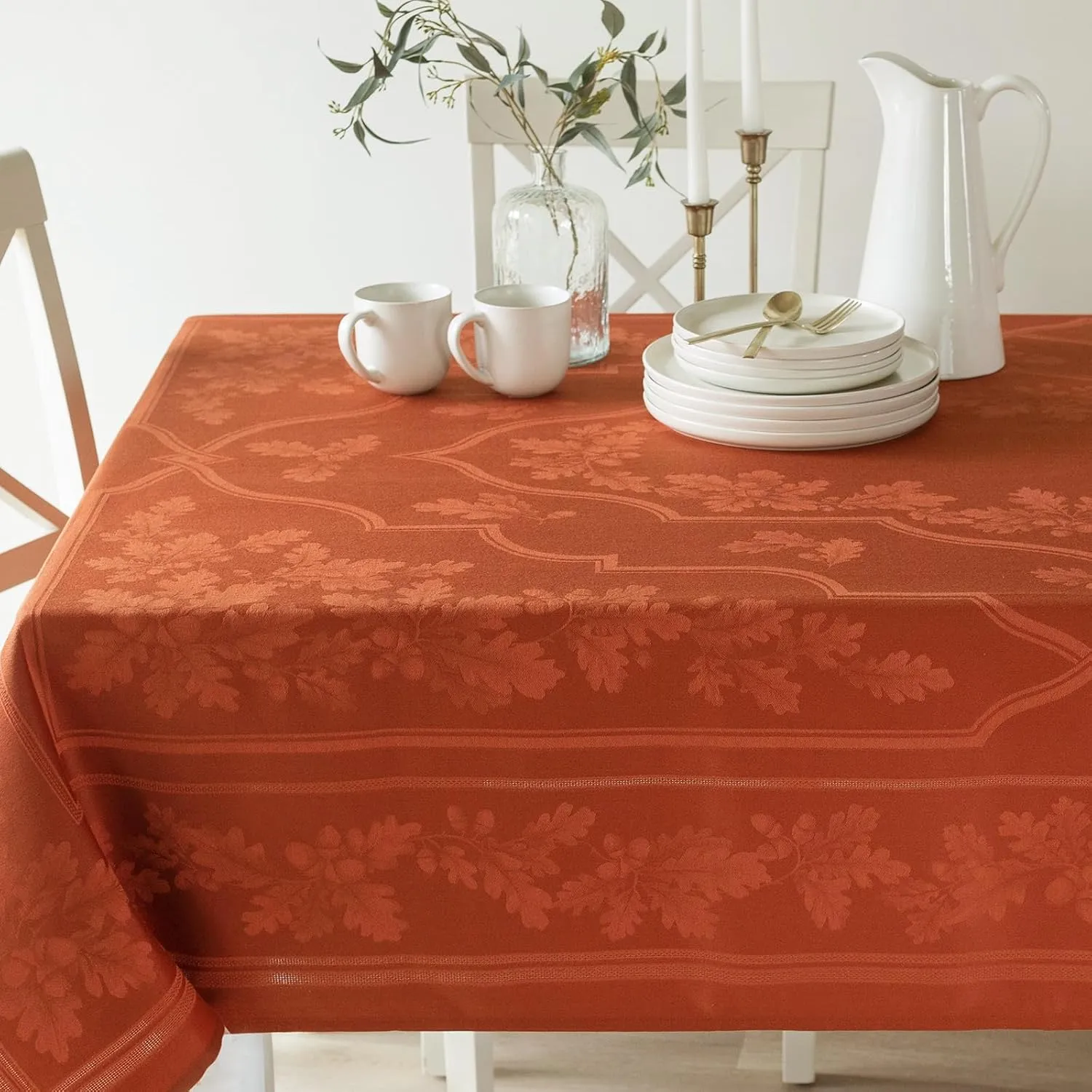 Benson Mills Fall Festival Heavyweight Engineered Jacquard Fabric Table Cloth, Holiday, Harvest and Thanksgiving Tablecloth (Fall Festival, 60" X 84" Rectangular)