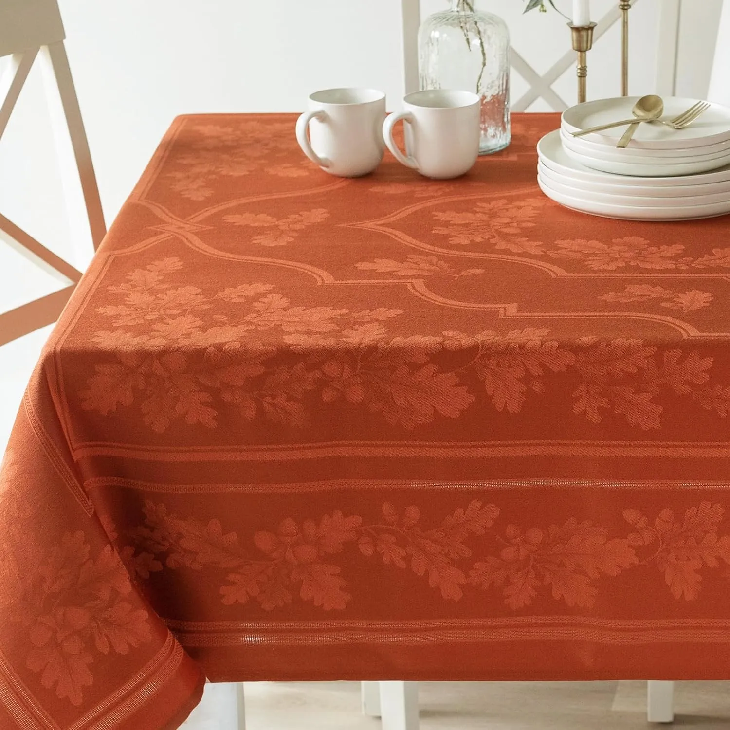Benson Mills Fall Festival Heavyweight Engineered Jacquard Fabric Table Cloth, Holiday, Harvest and Thanksgiving Tablecloth (Fall Festival, 60" X 84" Rectangular)
