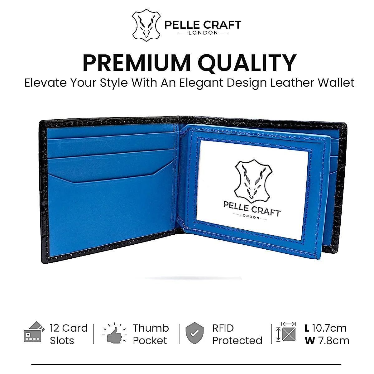 Bi Fold card holder croc pattern with 13 c/c