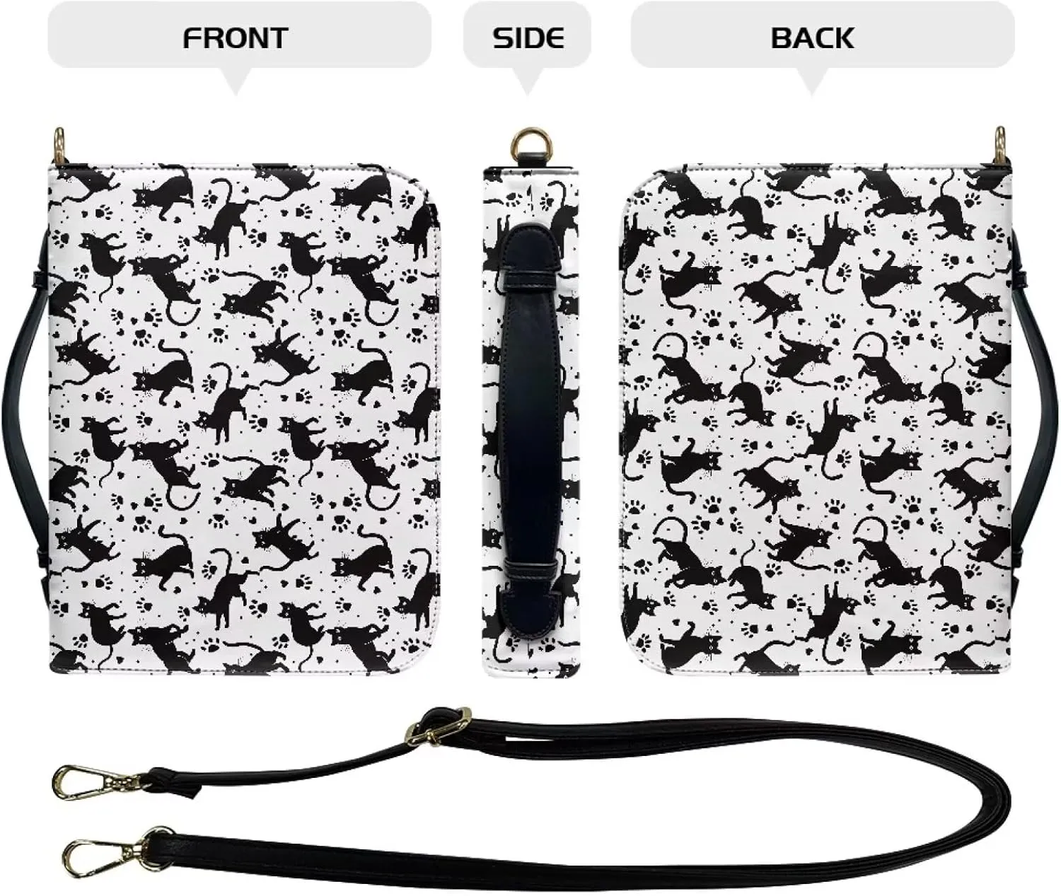 Bible Bag Large Bible Cover Case for Women Girls, PU Leather Bible Carrying Case with Shoulder Strap