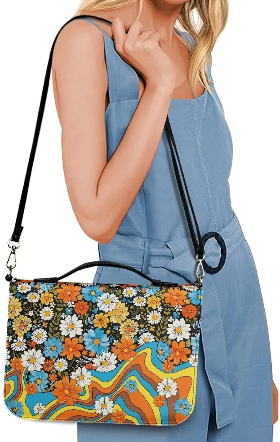 Bible Cover Case Large Bible Tote Bag for Women Girls, PU Leather Bible Carrying Case with Shoulder Strap