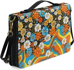 Bible Cover Case Large Bible Tote Bag for Women Girls, PU Leather Bible Carrying Case with Shoulder Strap