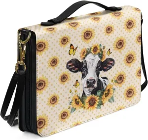 Bible Cover Case PU Leather Bible Bag for Women Girls, Large Bible Tote Bag with Shoulder Strap