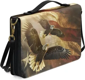 Bible Cover Case PU Leather Bible Bag for Women Girls, Large Bible Tote Bag with Shoulder Strap
