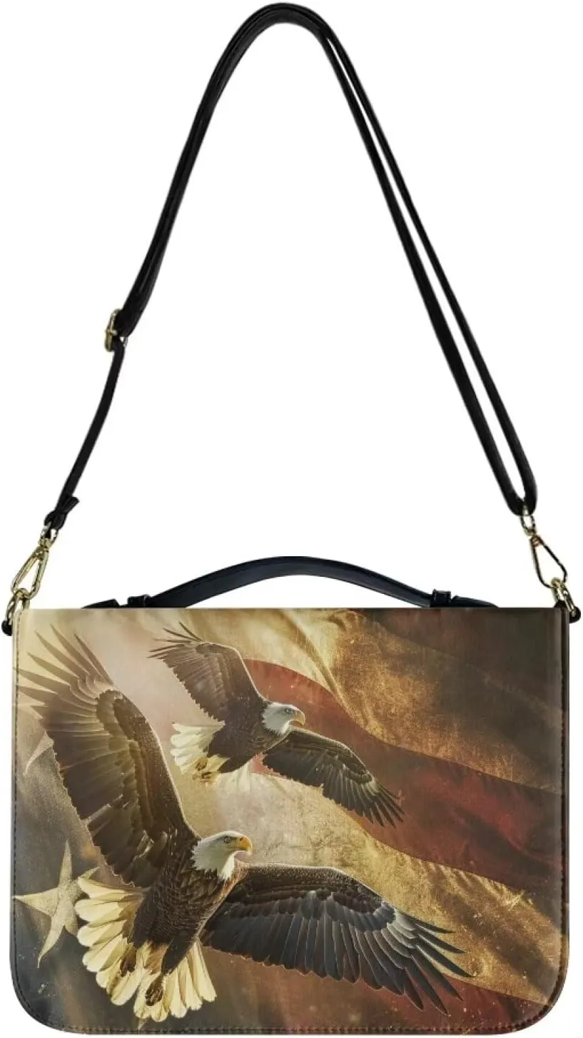 Bible Cover Case PU Leather Bible Bag for Women Girls, Large Bible Tote Bag with Shoulder Strap