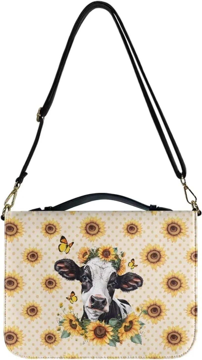 Bible Cover Case PU Leather Bible Bag for Women Girls, Large Bible Tote Bag with Shoulder Strap