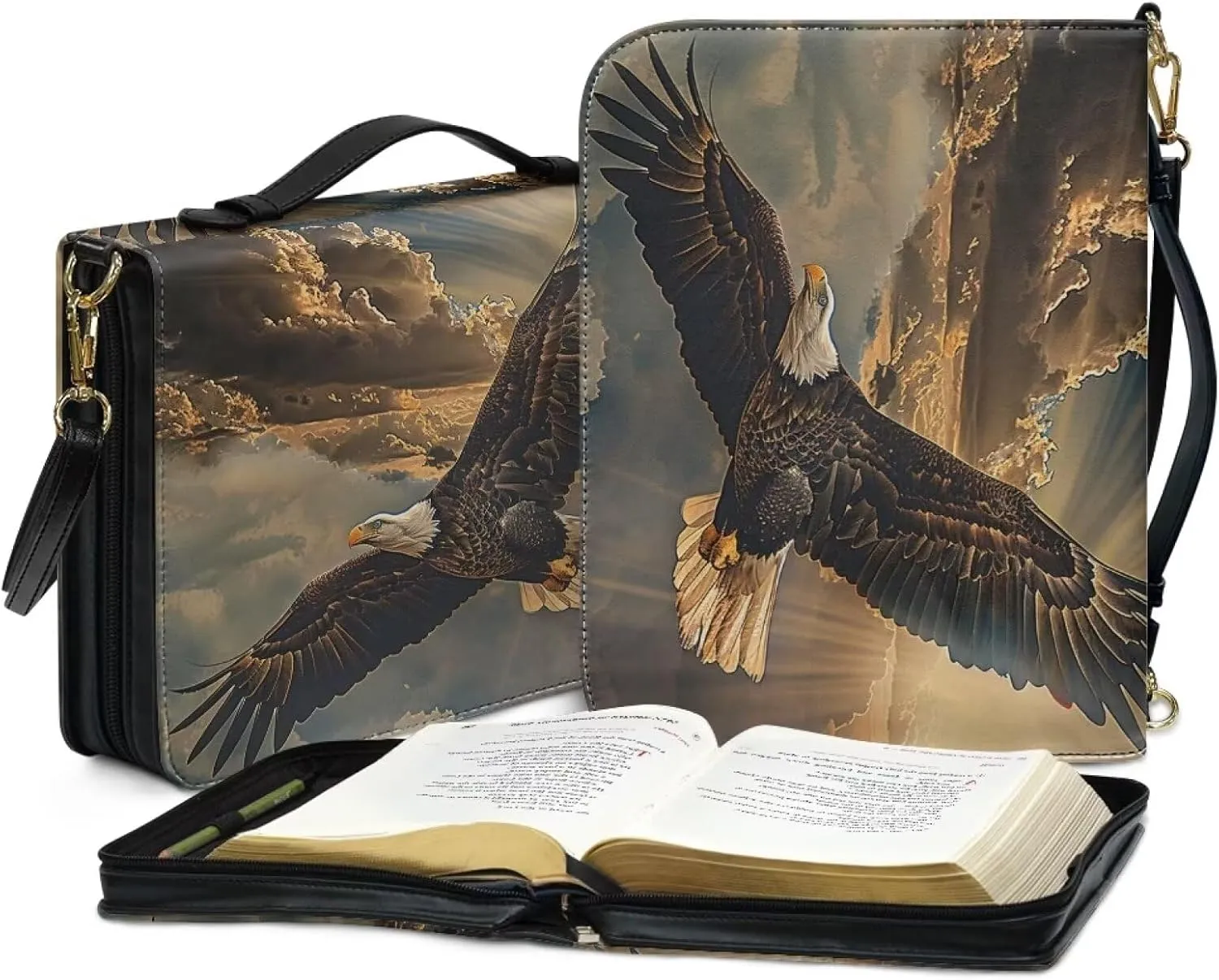 Bible Cover Case PU Leather Bible Bag for Women Girls, Large Bible Tote Bag with Shoulder Strap