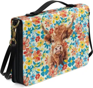 Bible Cover Case PU Leather Bible Bag for Women Girls, Large Bible Tote Bag with Shoulder Strap