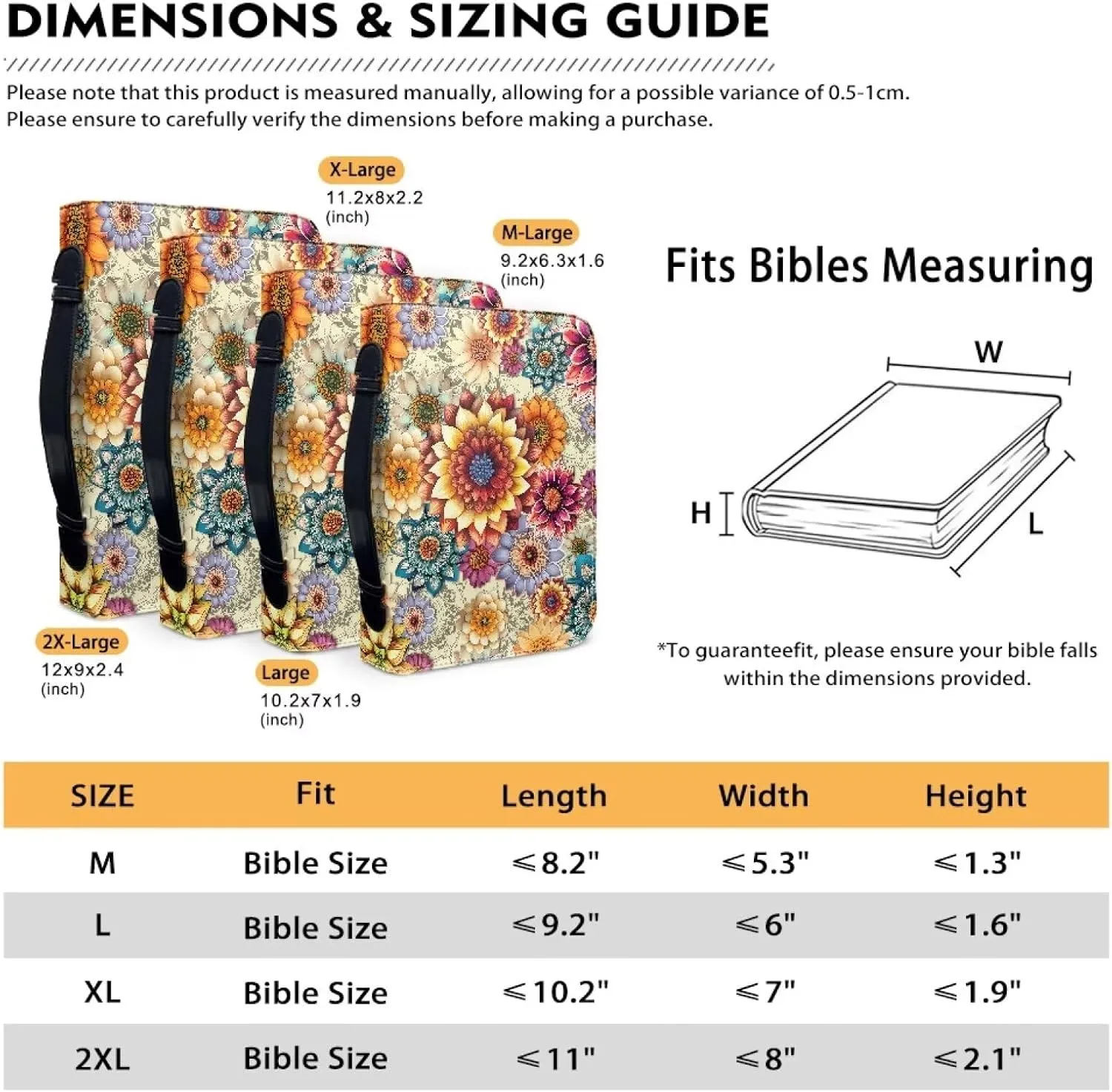 Bible Covers Carrier, Church Bag Bible Accessories Largr Capacity Scripture Bible Tools Carring Case Sturdy Church Bags Fashion Bible Organizer Fashion Flowers