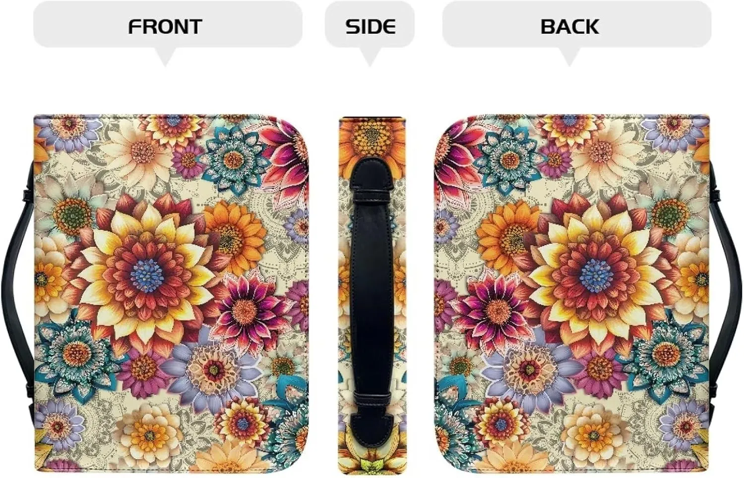 Bible Covers Carrier, Church Bag Bible Accessories Largr Capacity Scripture Bible Tools Carring Case Sturdy Church Bags Fashion Bible Organizer Fashion Flowers