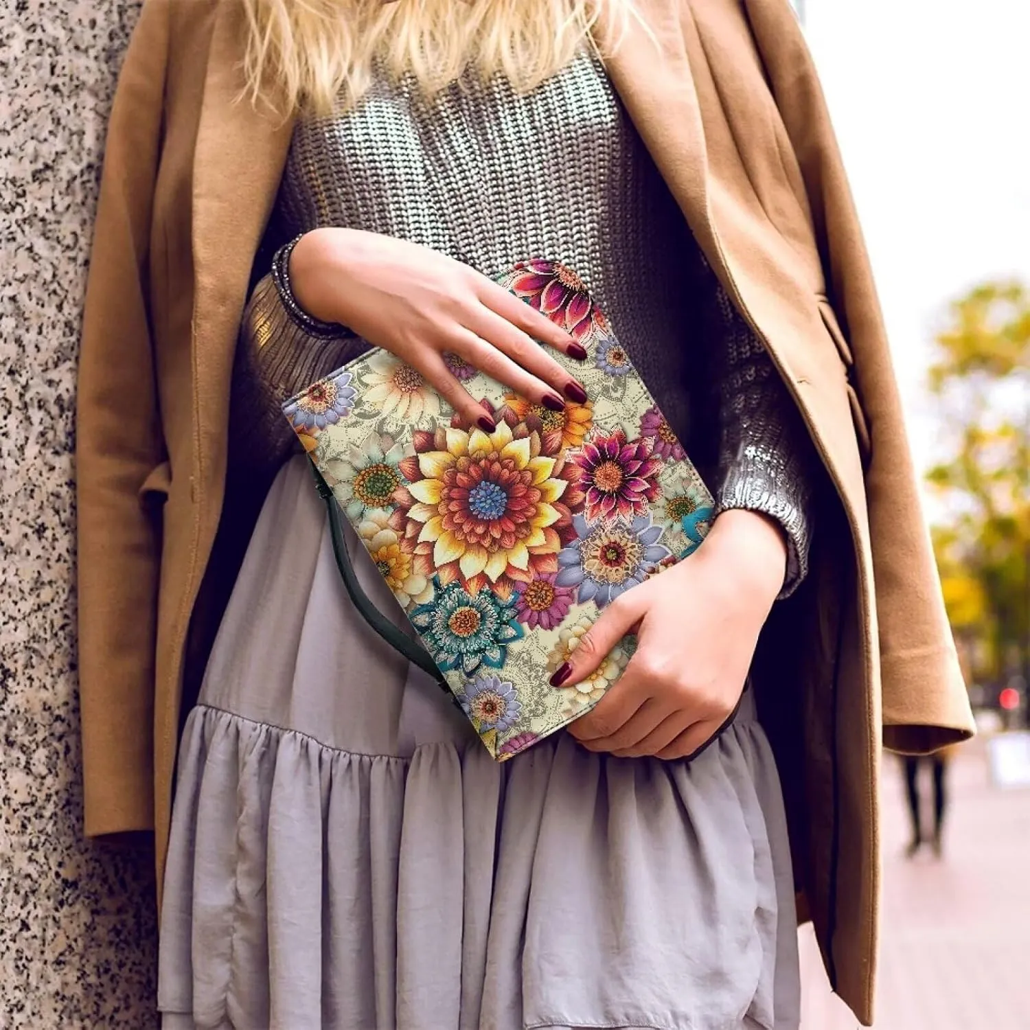 Bible Covers Carrier, Church Bag Bible Accessories Largr Capacity Scripture Bible Tools Carring Case Sturdy Church Bags Fashion Bible Organizer Fashion Flowers
