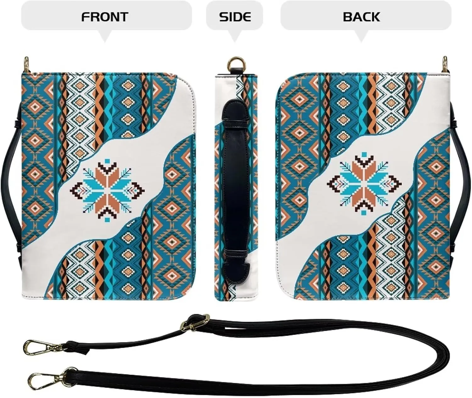 Bible Tote Bag with Handle, Waterproof Bible Accessories PU Leather Bible Case with Shoulder Strap