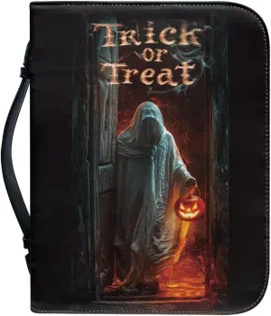 Bible Tote Cover for Men, Church Bag Bible Protective with Zippered Pocket, Waterproof Leather Bible Case for Worships,Halloween,M