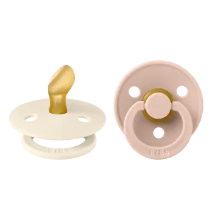 Bibs Original Latex Pacifiers 2 Pack Anatomical - Ivory/Blush
