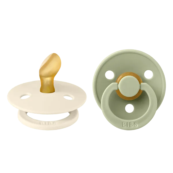 Bibs Original Latex Pacifiers 2 Pack Anatomical - Ivory/Sage