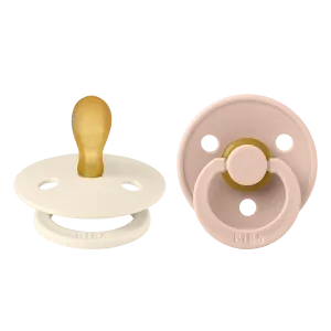 Bibs Original Latex Pacifiers 2 Pack Symmetrical - Ivory/Blush