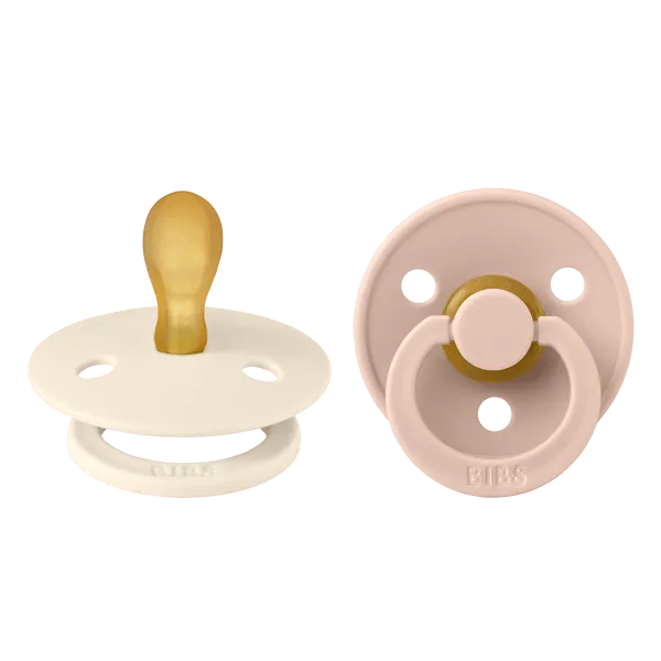 Bibs Original Latex Pacifiers 2 Pack Symmetrical - Ivory/Blush