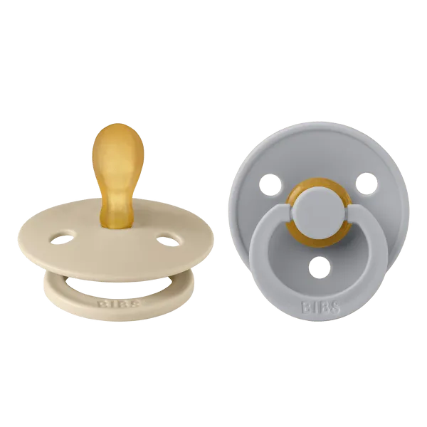 Bibs Original Latex Pacifiers 2 Pack Symmetrical - Vanilla/Cloud